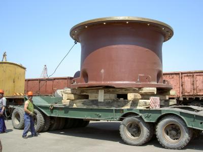 How to lash and secure a steel shaft on a trailer.